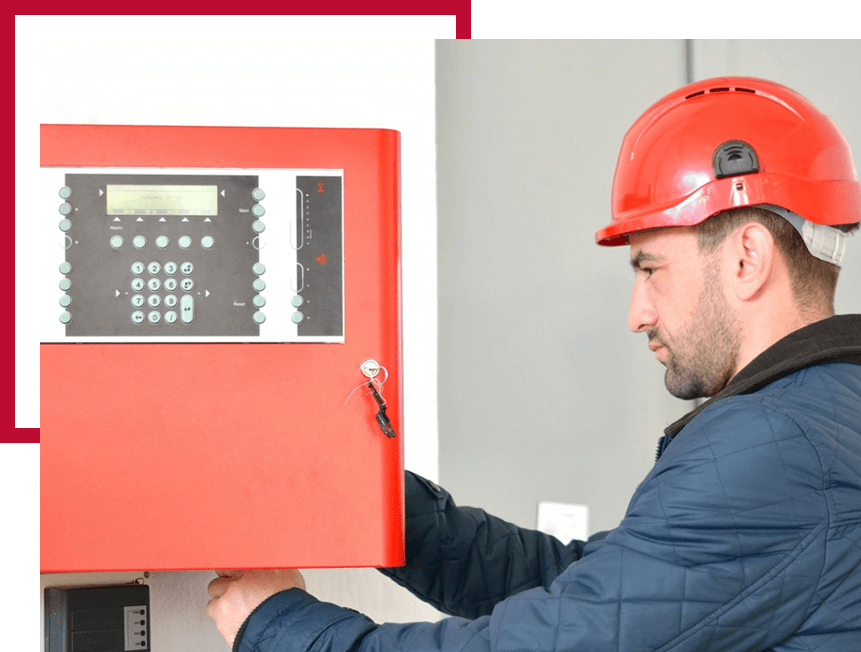 Electrician Wearing Hard Hat at Job Site